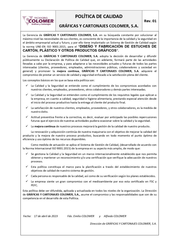 POLÍTICA DE CALIDAD GRÁFICAS COLOMER 17 04 23_page-0001